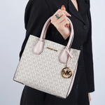 Michael Kors Mercer Messenger Medium Crossbody Bag Vanilla Powder Blush