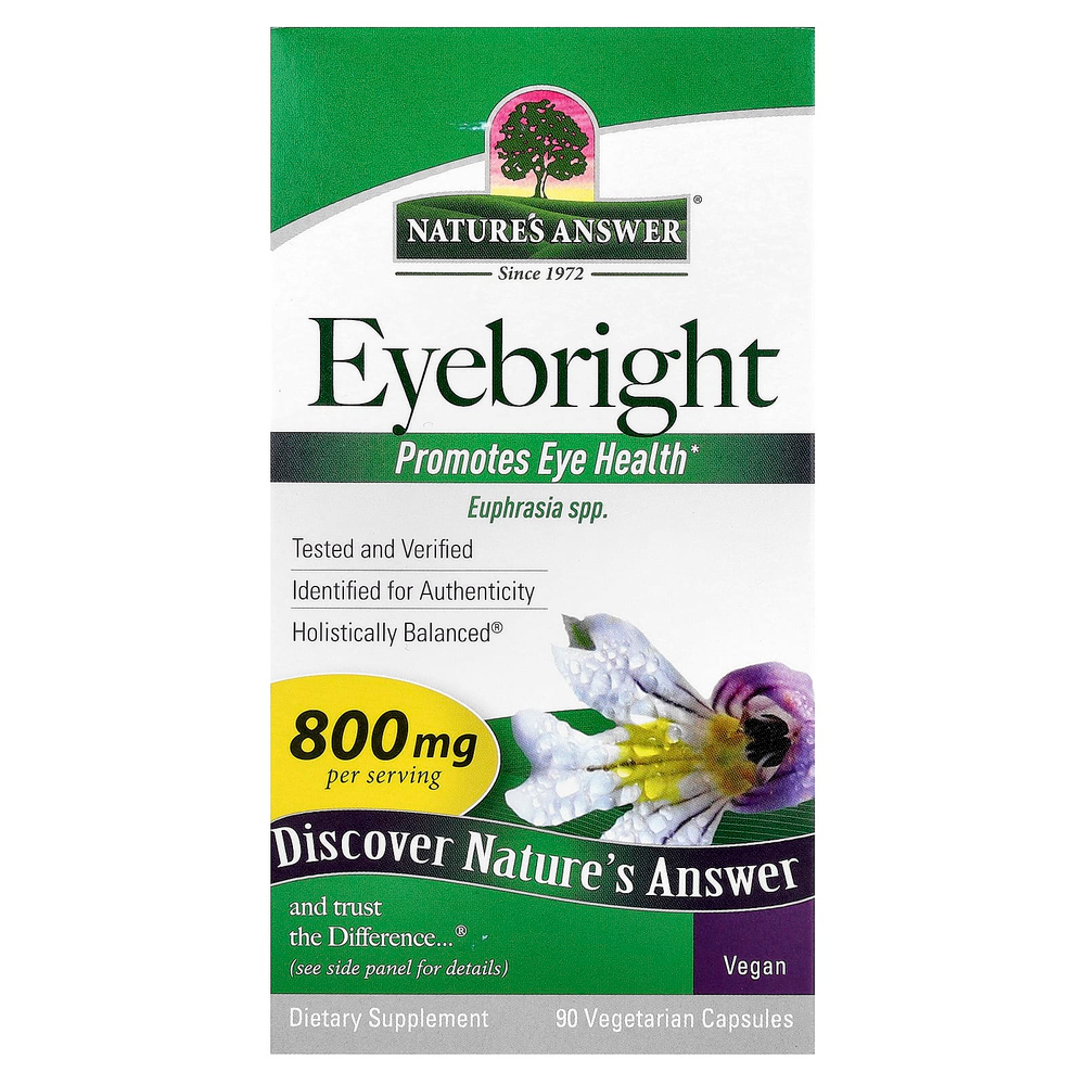 Nature's Answer, Eyebright, 90 вегетарианских капсул (400 мг на капсулу)