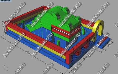 Надувная горка-робот "Дракоша" 12*6*6 м