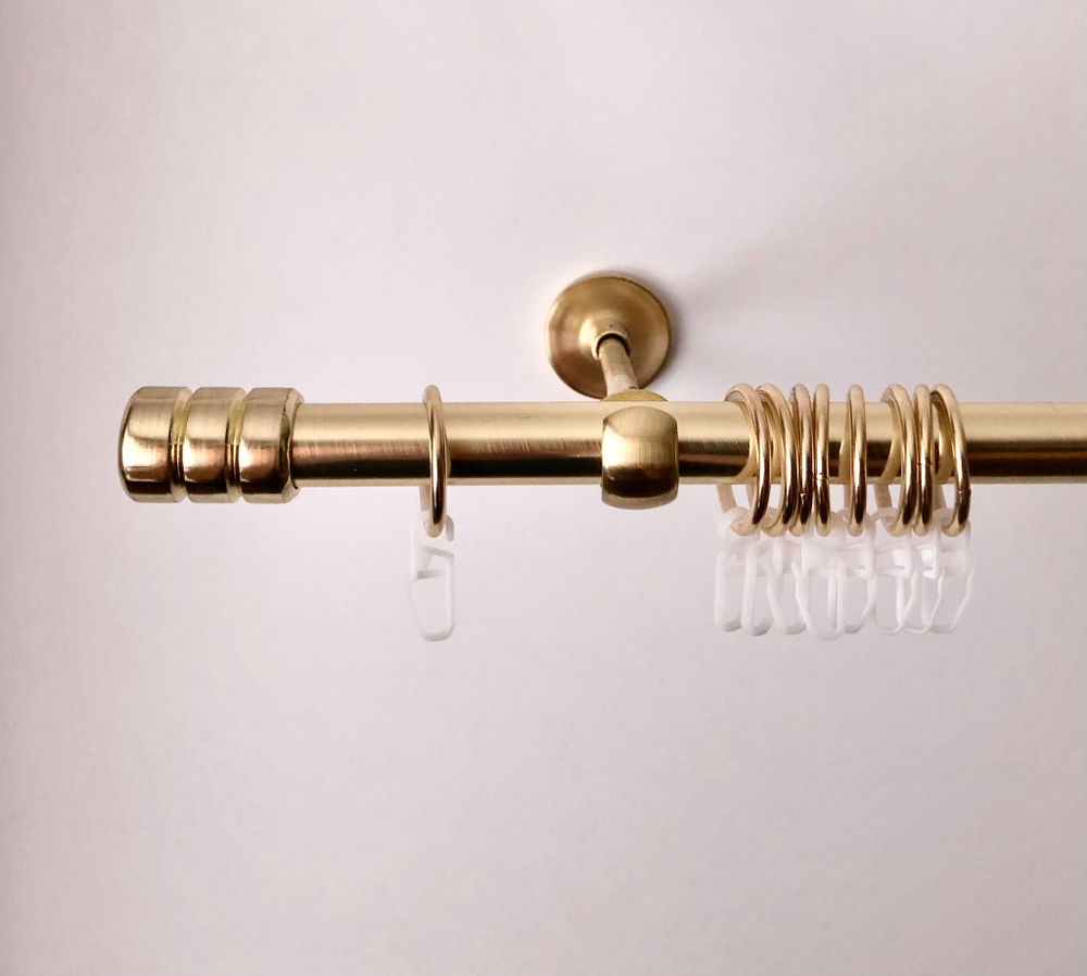 Карниз кованый для штор "Ост Цилиндр-II" d20 мм однорядный, цвет латунь