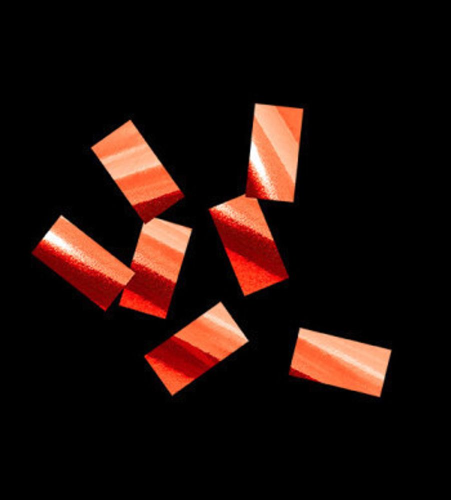 Конфетти фольга, Прямоугольник Красное, 1*2см, 100г.