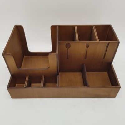Органайзер для столовых приборов; фанера; коричневый;H=140,L=310,B=185мм