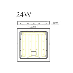 Светильник светодиодный ЭРА LED 20-24-4K накладной квадратный 24Вт 4000К