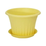 Кашпо КЭРОЛ D140мм 0,75л с подставкой Банановый 0,1,14х0,14м