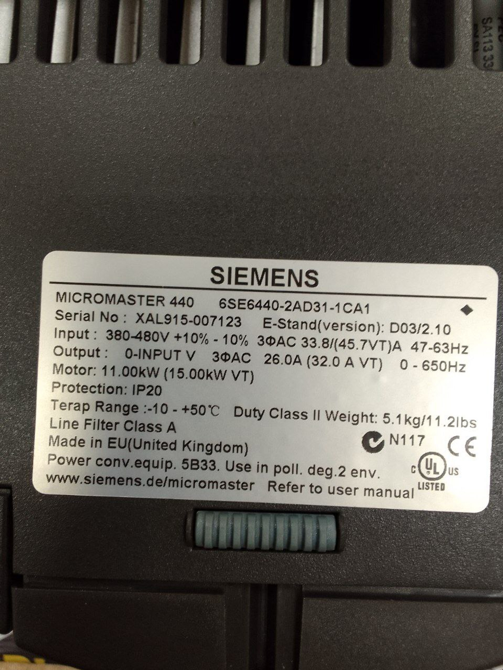 Новый 6SE6440-2AD31-1CA1