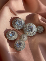 Пуговицы стразы серебро горный хрусталь