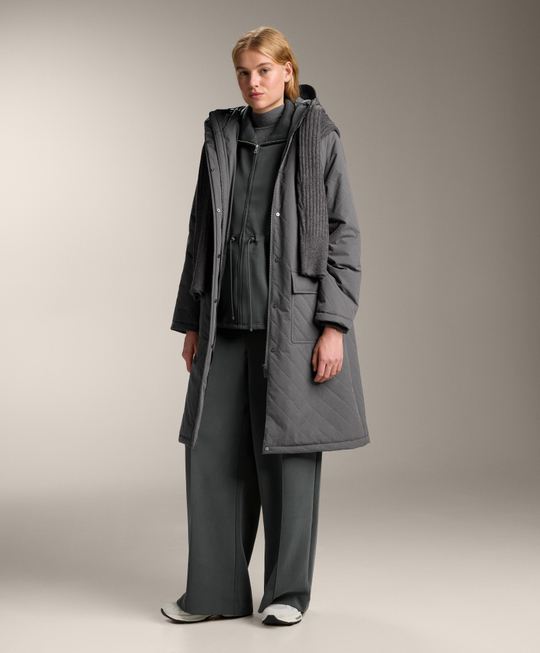 Oysho Длинная куртка из модала с начесом, антрацитово-серый