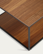 Yoana Журнальный столик из орехового шпона и черного металла 110 x 60 см