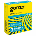 Презервативы ребристые GANZO RIBS №3, анатомические, 3 шт.