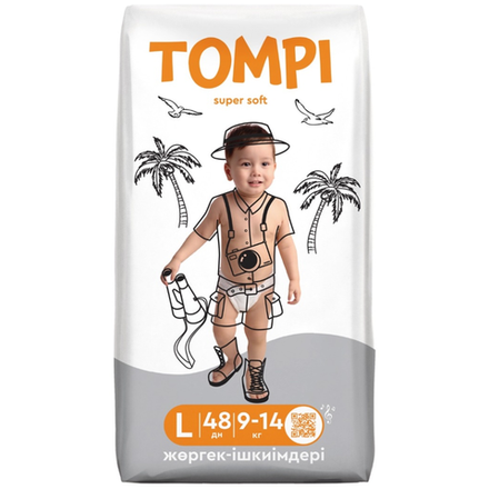 Подгузники-трусики Tompi L(9-14кг) 48 шт