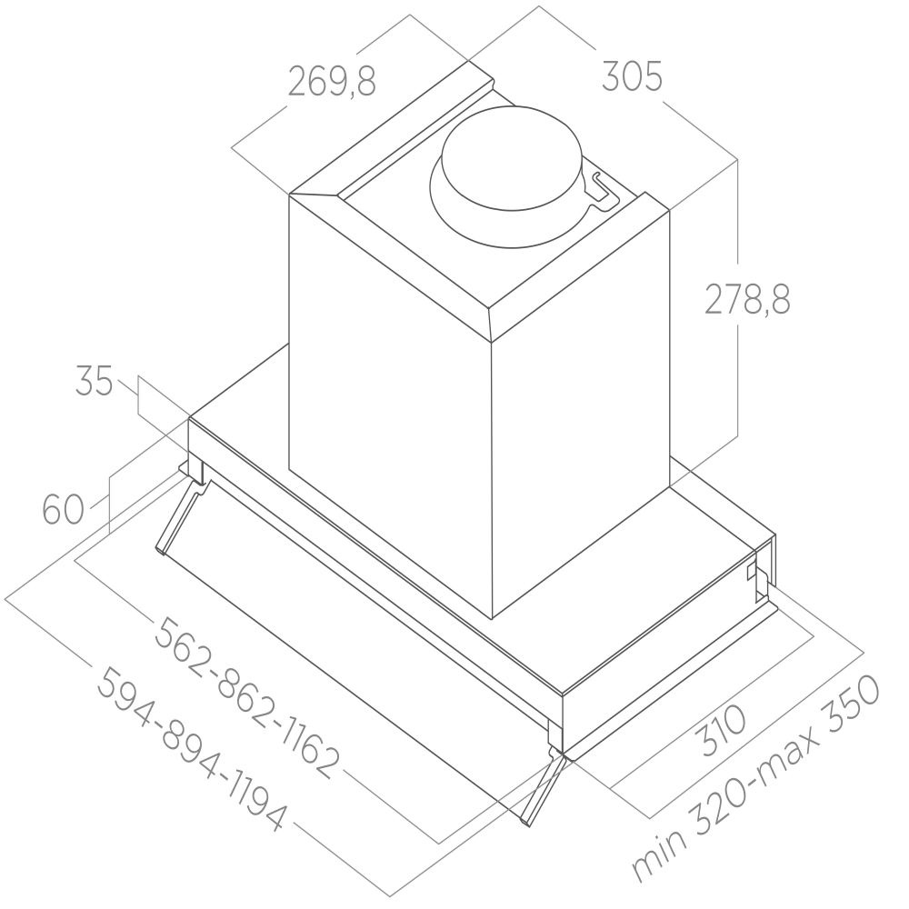 Встраиваемая вытяжка Elica BOXIN DRY IX/A/120