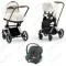Детская коляска Cybex Priam IV 3 в 1 Off White шасси Chrome автокресло Aton B i-Size