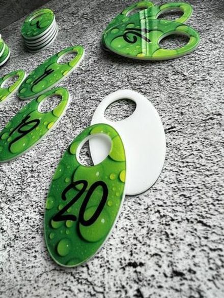 Номерки для гардероба акрил 4х7 см