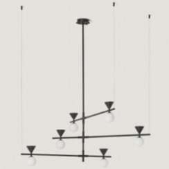 Подвесной светильник Oneta L черный металл / черный мрамор