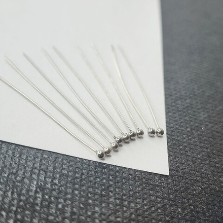 Пины с шариком, сталь, тонкие, идеальны для скрутки петель, цена за 100 шт