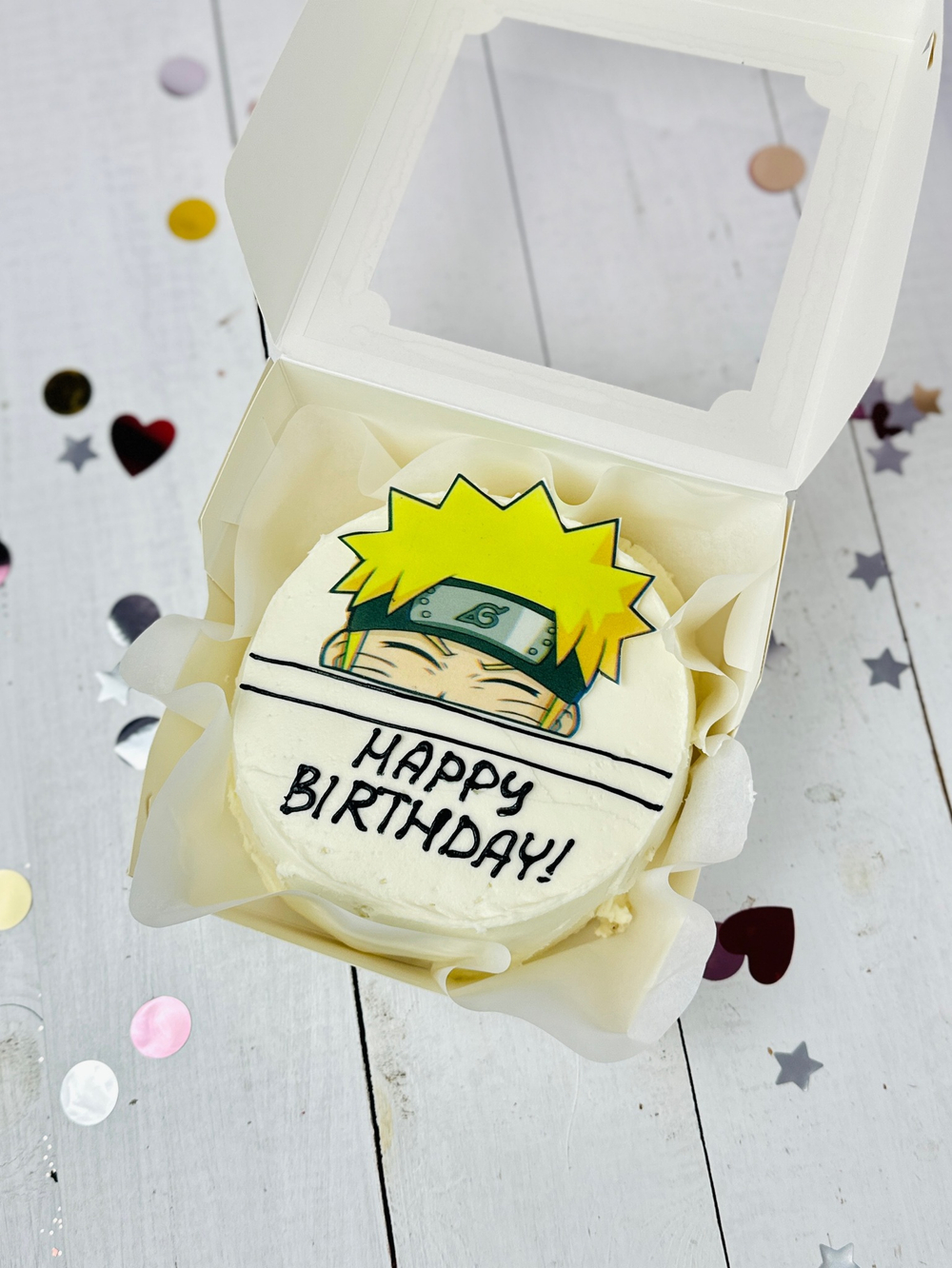 Бенто торт на день рождения “Happy Birthday”с Наруто