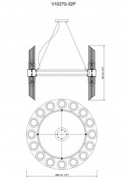Подвесная люстра Moderli Strict V10270-32P base+V10270-32P glass