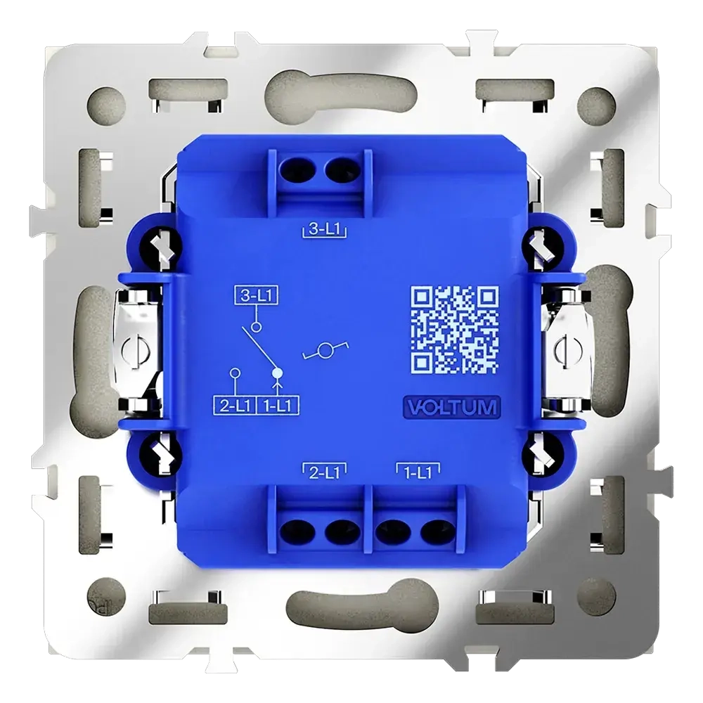 Проходной переключатель встраиваемый VOLTUM S70 одноклавишный с подсветкой 10А, (шелк)