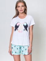 Оригинальная пижама с шортами (Размер: S) (Цвет: зеленый с серым)