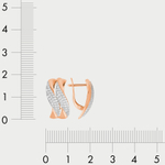 Серьги женские с фианитами из розового золота 585 пробы (арт. 023222-1102)