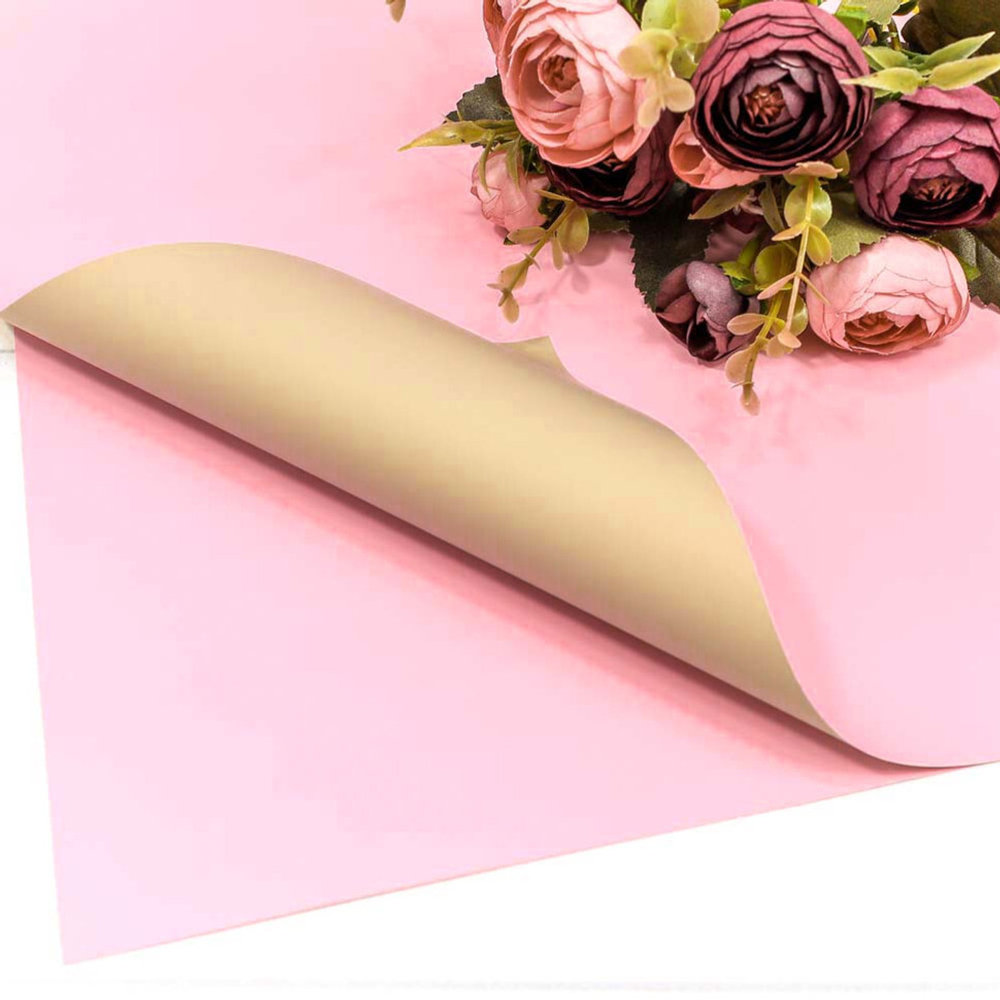 Пленка В листах 20 шт 60 х 60 см двухсторонняя (Розовый, Персиковый)