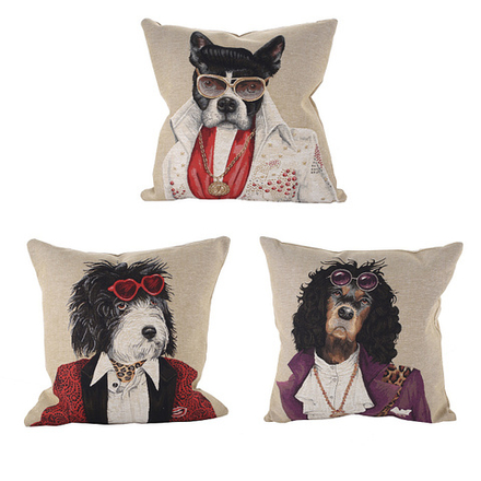 Подушка "Собака рок-звезда"