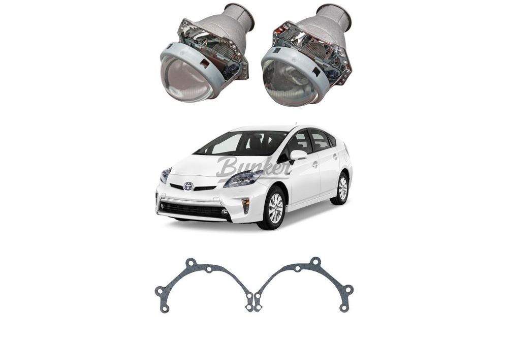 Готовый комплект для замены штатных галогеновых линз Toyota Prius III XW30 2009-2015