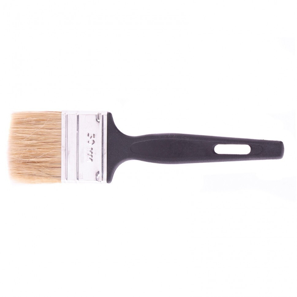 Кисть флейцевая "Стандарт", 50 х 6 мм, натуральная щетина, пластиковая ручка Сибртех