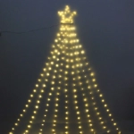 Гирлянда для дома ЗАНАВЕС «Звездное сияние» 2 м (водопад) 196 ламп LED, 7 режимов, IP-20, 220v, Теплый белый