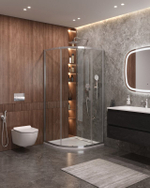 Душевой уголок Cezares MOLVENO-R-1-90-C-Cr-IV, 90х90х195, профиль хром, стекло прозрачное