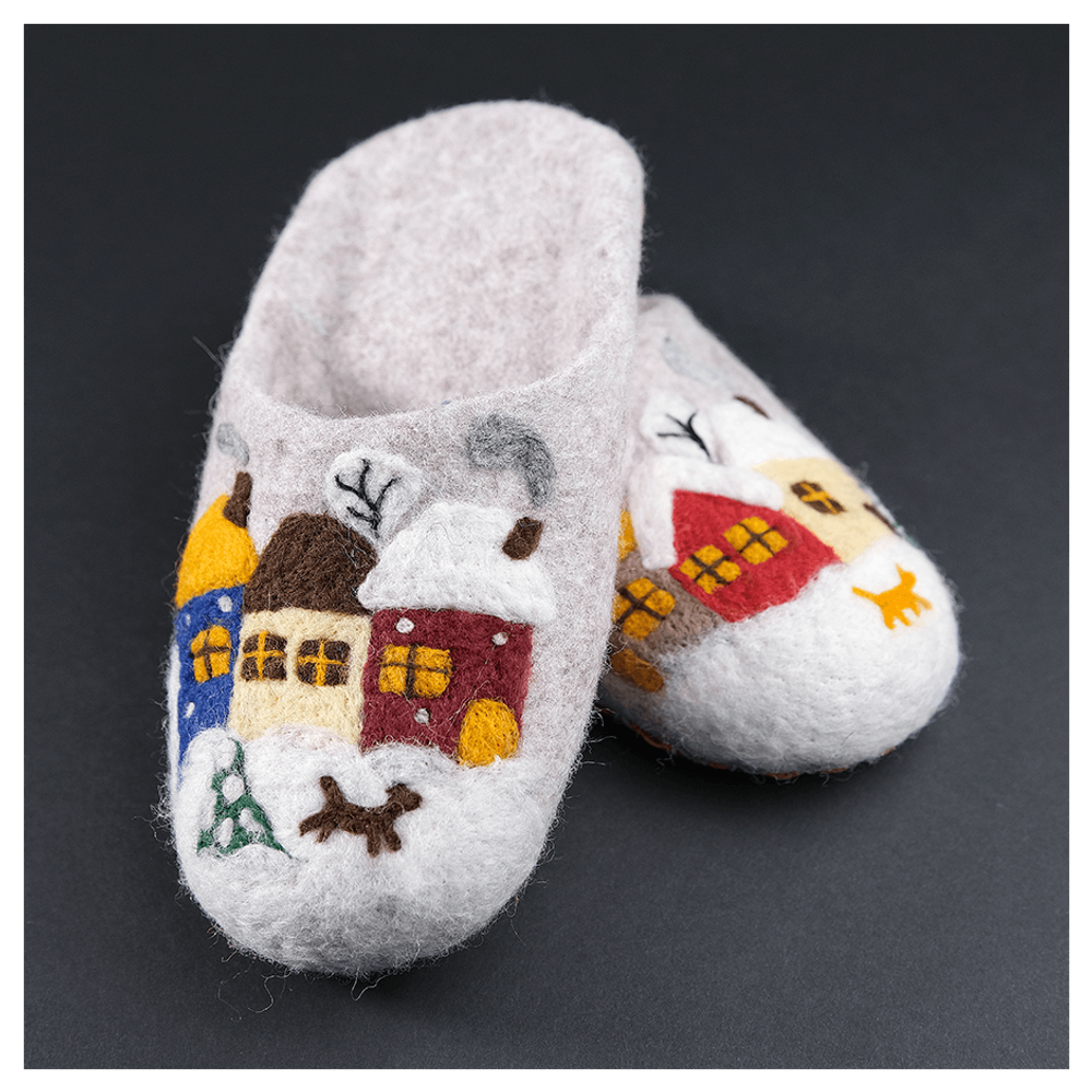 Валяные тапочки «Зимушка»