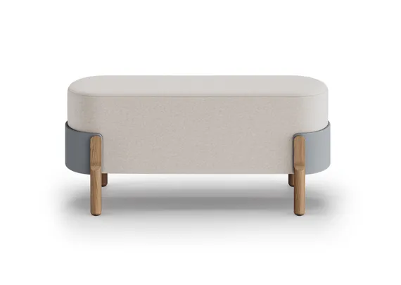 Банкетка Basic 100 см (бежевый Ангора, серый Нео, дуб)