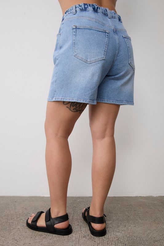 Шорты из денима на резинке, голубой