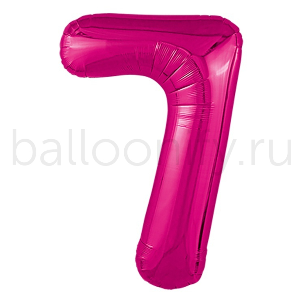 Шар ЦИФРА 7 Металлик Fuchsia 40" 102 см