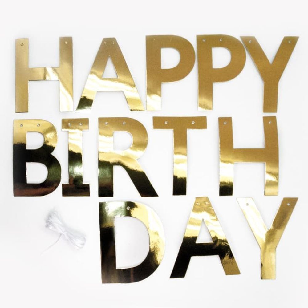 Гирлянда &quot;Happy Birthday Gold&quot;