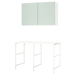 Комбинация для ванной - IKEA ENHET, 136х63.5х90.5 см, белый/светло-зеленый, ЭНХЕТ ИКЕА