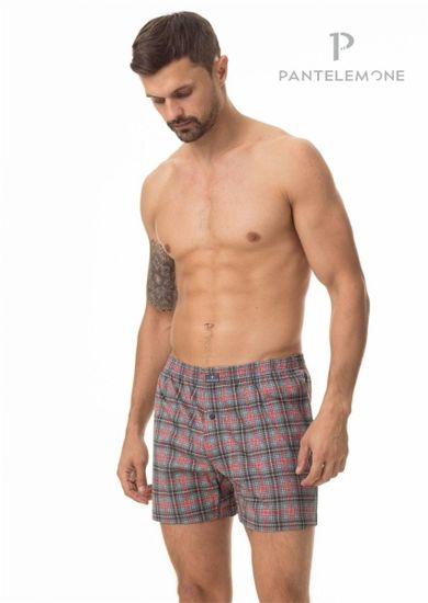 Трусы мужские семейные Pantelemone PMB-419, клетка сине-красная