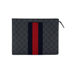 GUCCI Canvas Clutch Regular Men"s Black Gray