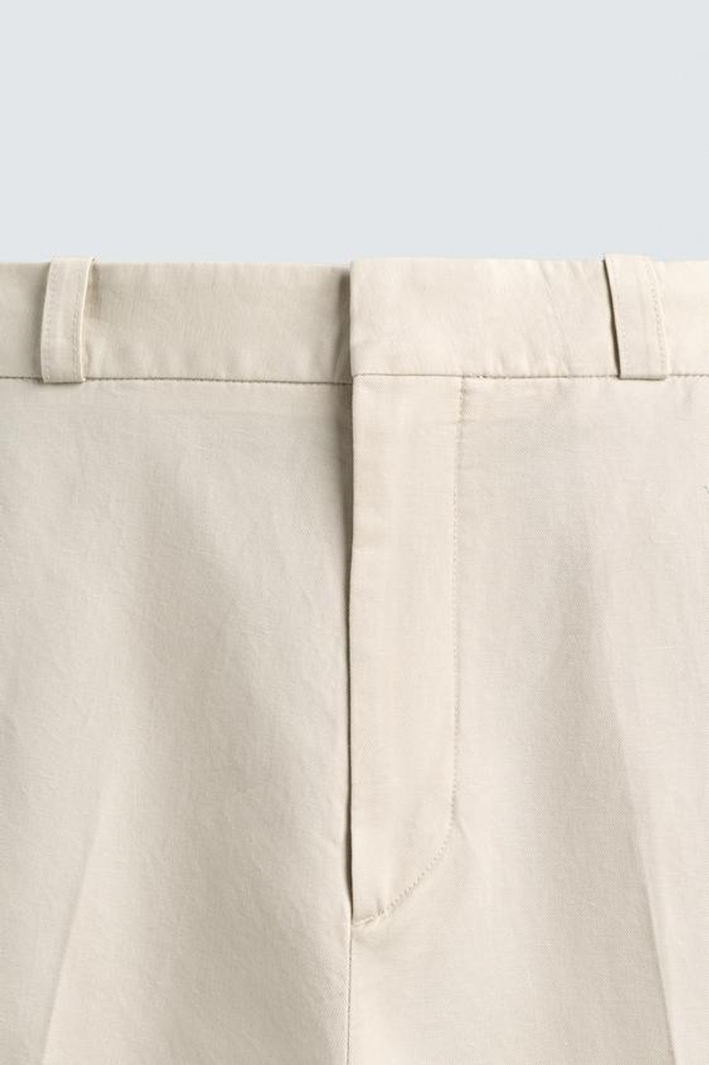 ZARA ПРЯМЫЕ БРЮКИ ЧИНОС ИЗ ХЛОПКА И ЛЬНА, ПЕСОЧНЫЙ