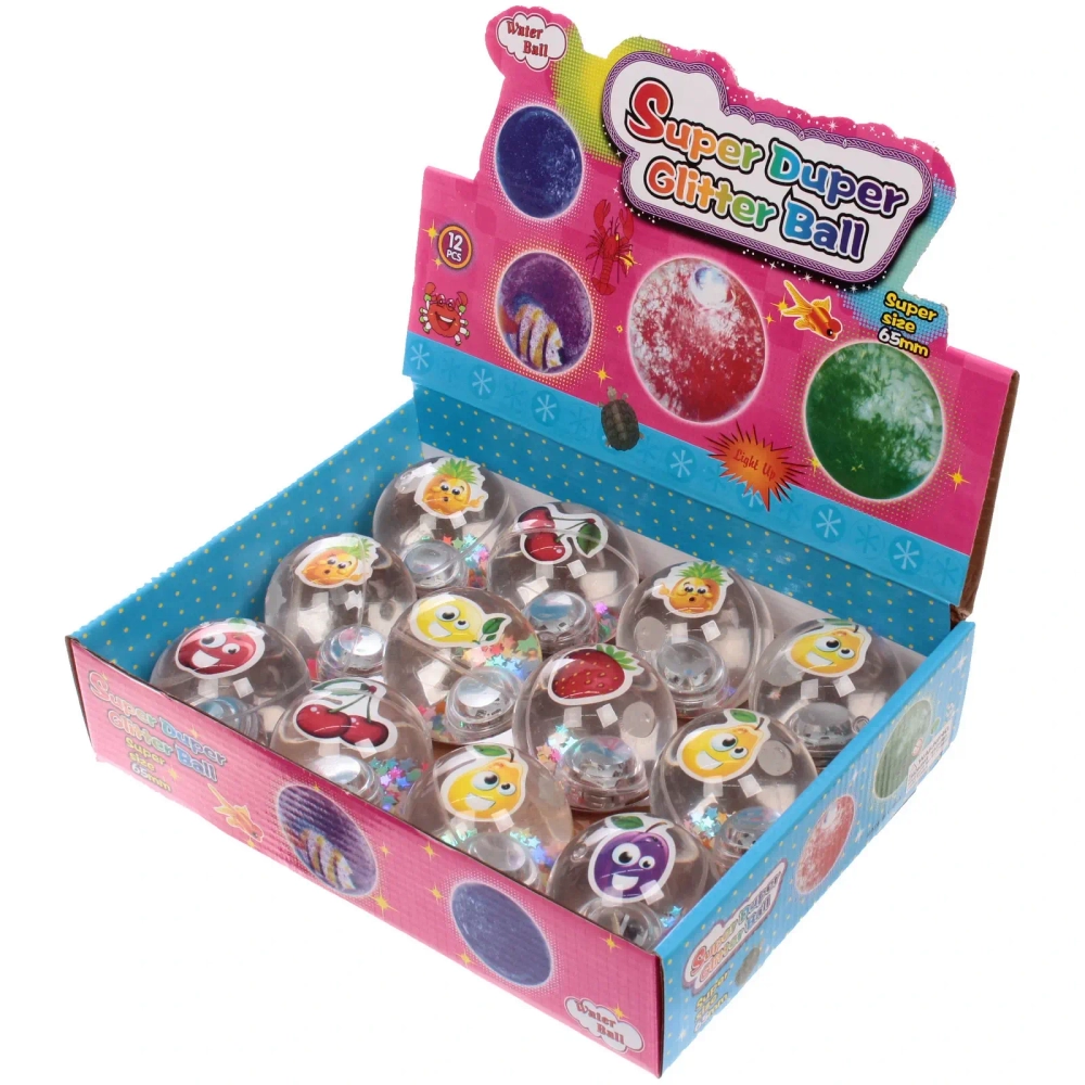 Мяч 6,5 см «Фрукты» (попрыгун с водой и подсветкой) СТИКЕР НА ВЛОЖЕНИЕ