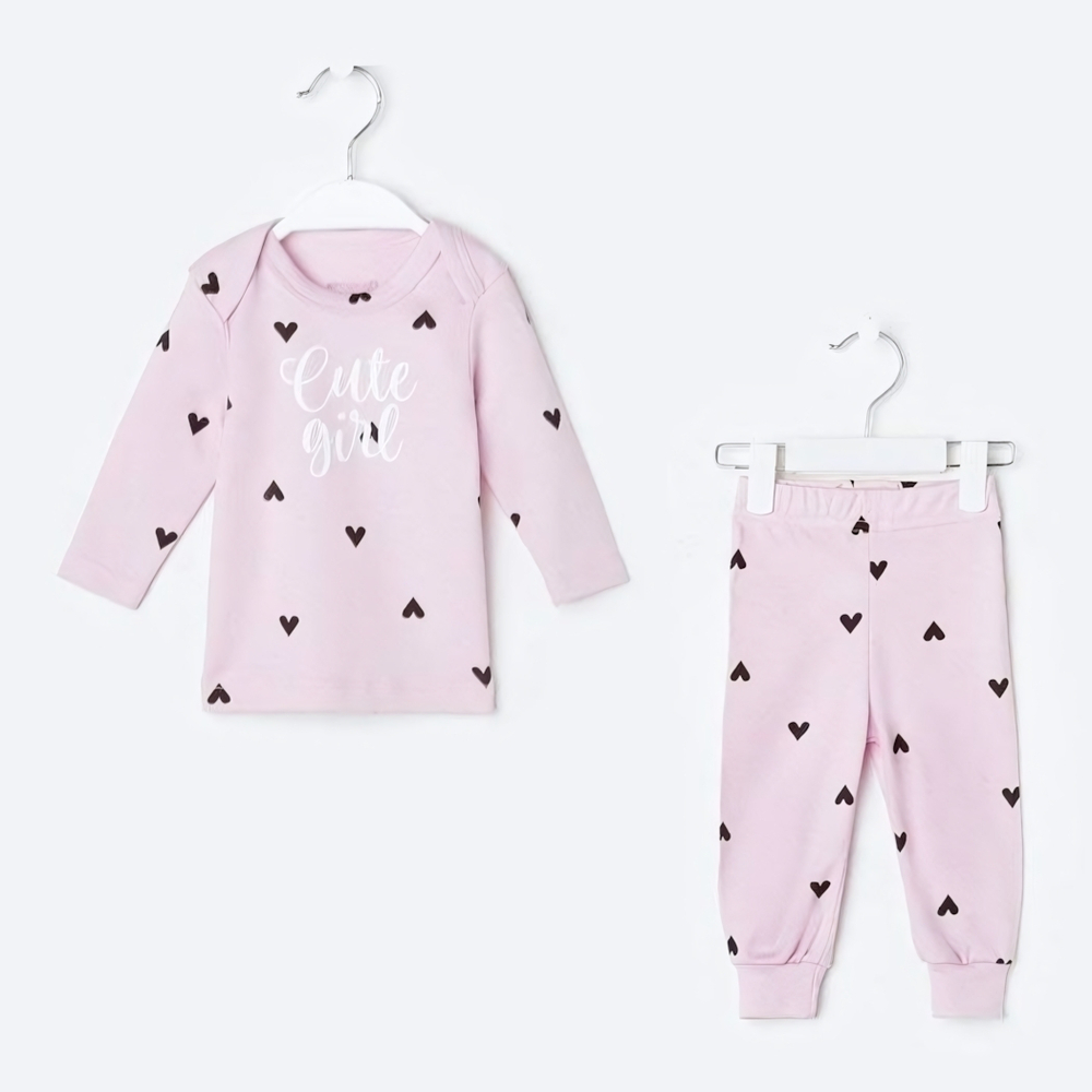 Комплект: джемпер, брюки "Cute", розовый, рост 68-74 см (Крошка Я)