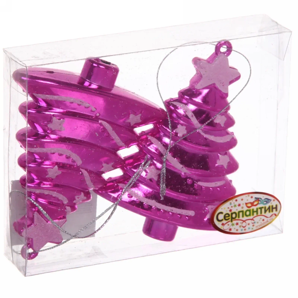 Елочные игрушки «Сказочная ёлочка» 8 см (набор 2 шт), Розовый