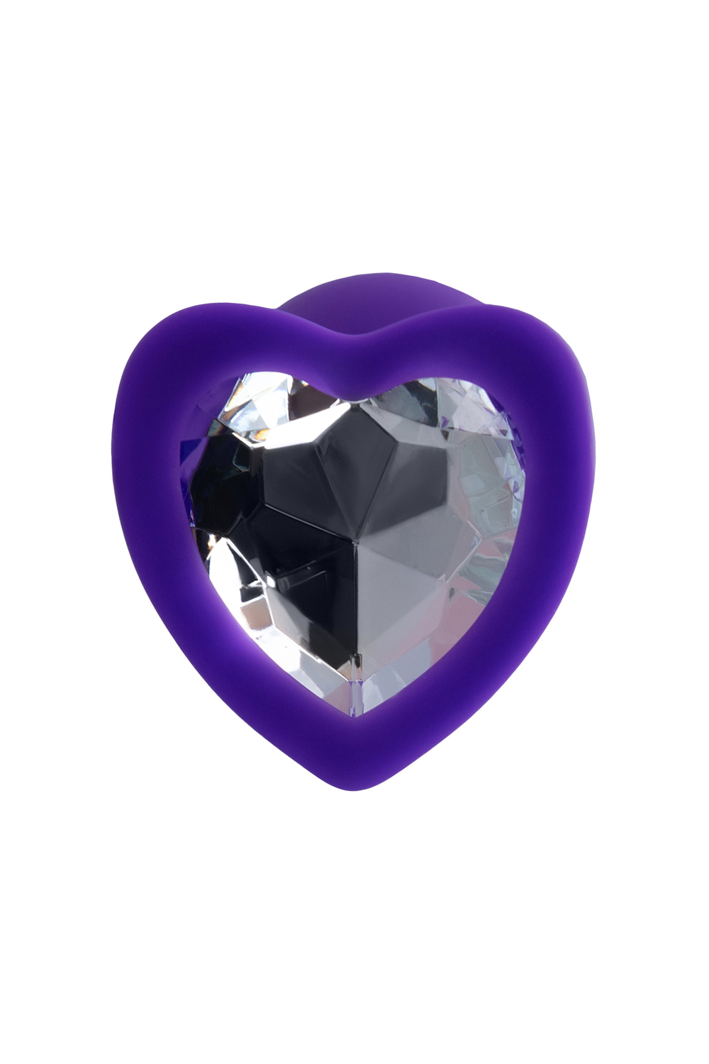 Анальная втулка ToDo Diamond Heart, силикон, фиолетовая, 7 см, Ø 2,7 см