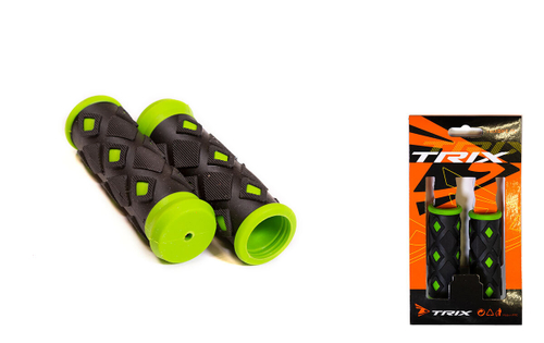 Грипсы TRIX, для детских велосипедов, резиновые, 95мм, черно-зеленые