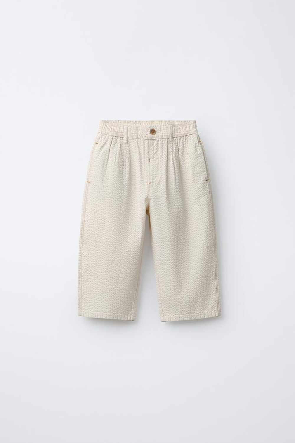 ZARA БРЮКИ С ВЫШИВКОЙ, ЭКРЮ