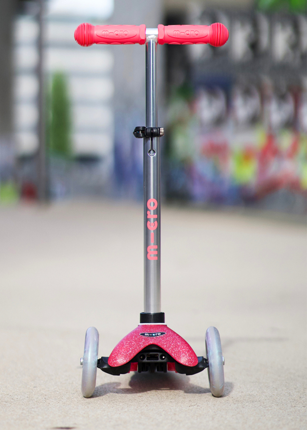 Cамокат Mini Micro Deluxe Блестящий LED розовый