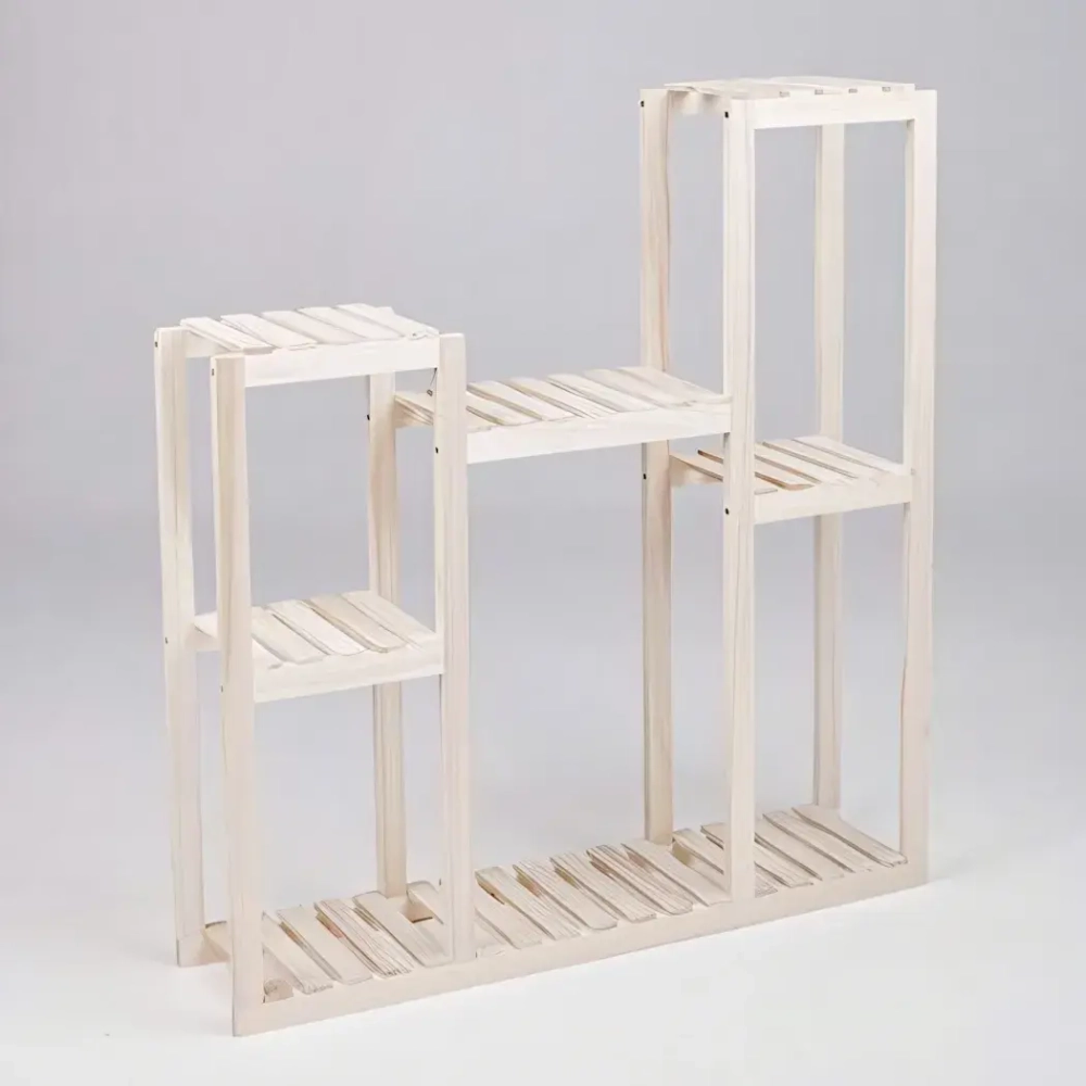 Стеллаж деревянный 104*24*100см «ГЕЛИОС» 8 полок тройной ДоброСад