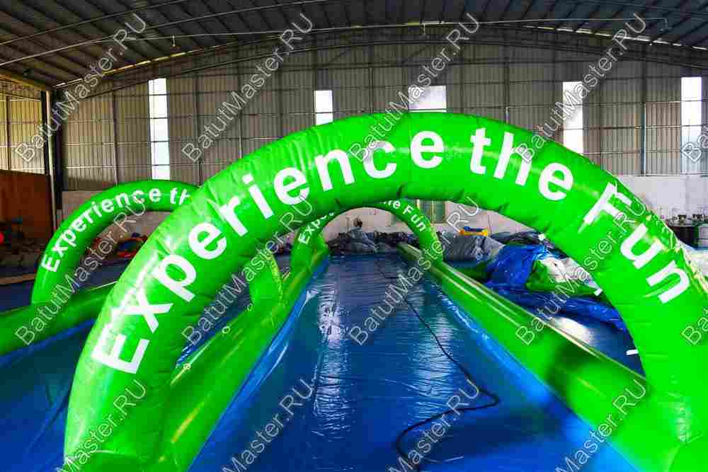 Водная горка без надувного дна, на подкачке ТУРБО "Хит", 152*6,6*2 м