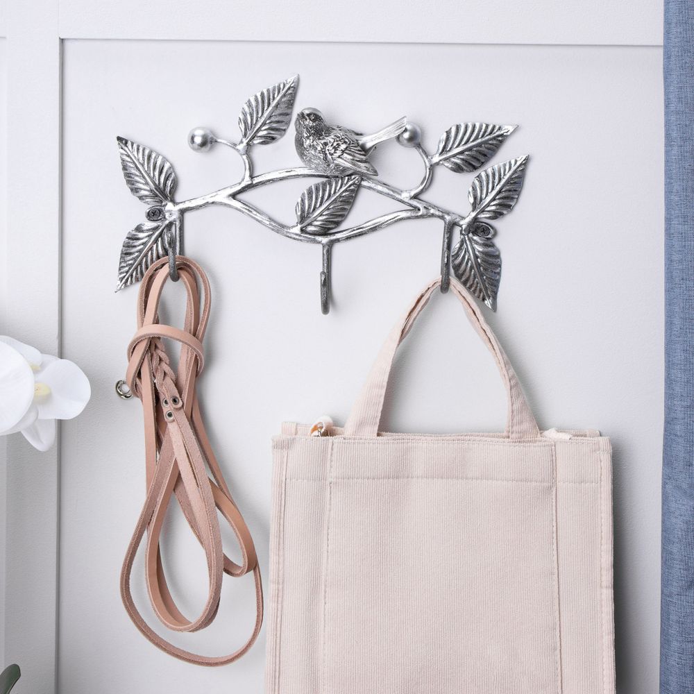 Вешалка настенная "Терра Гаэта" (с 3-мя крючками) Античное серебро