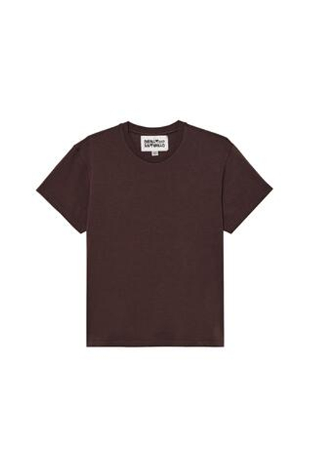 ZARA X BENITO ANTONIO ФУТБОЛКА ОБЛЕГАЮЩЕГО КРОЯ, КОРИЧНЕВЫЙ